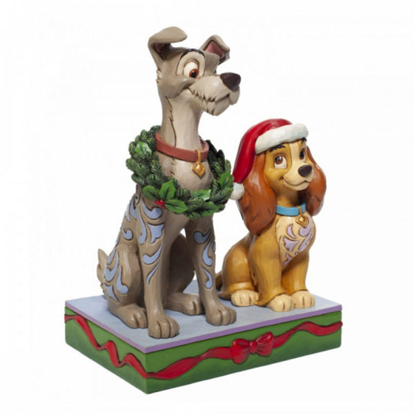 Figura enesco disney la dama y el vagabundo version navideña