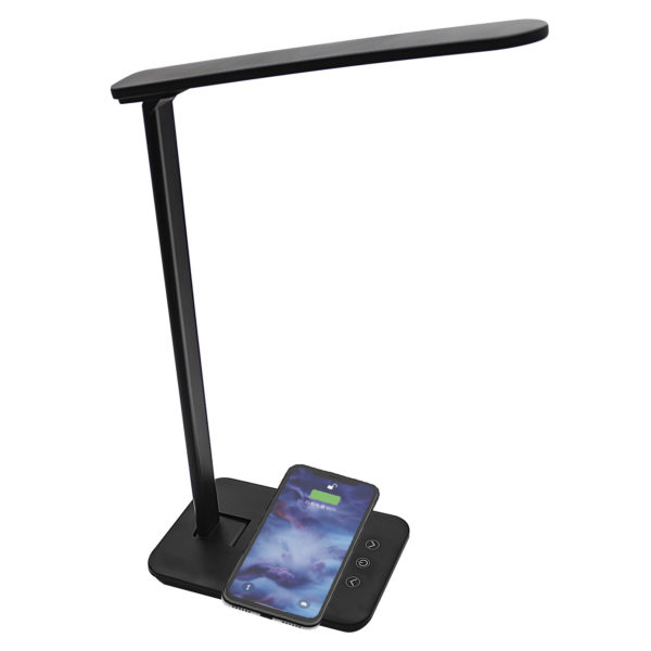 Lampara led denver lqi - 105 con cargador de movil inalambrico - 3 tonos de luz